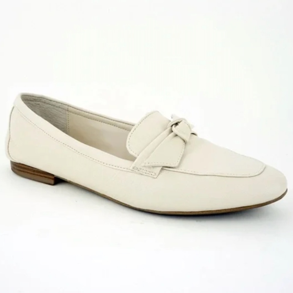 NWT Alfani Women's Cashew/Cream Leather Step 'N Flex Bow Loafer Flats, size 8